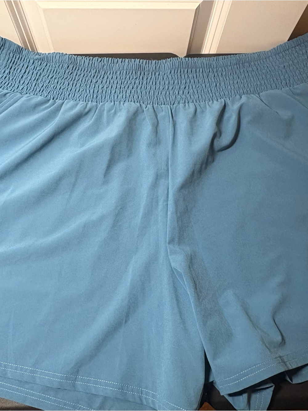 torrid Light Teal Athletic Shorts with Smocked Waist